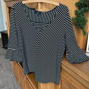 Lucky Brand Black striped women’s top.